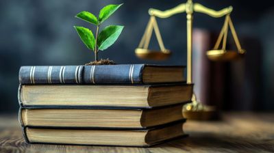 Legal Disclaimer represented by law books and the scales of justice.
