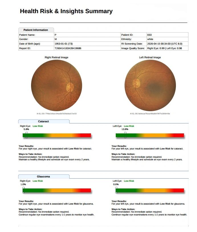 AI health screening report