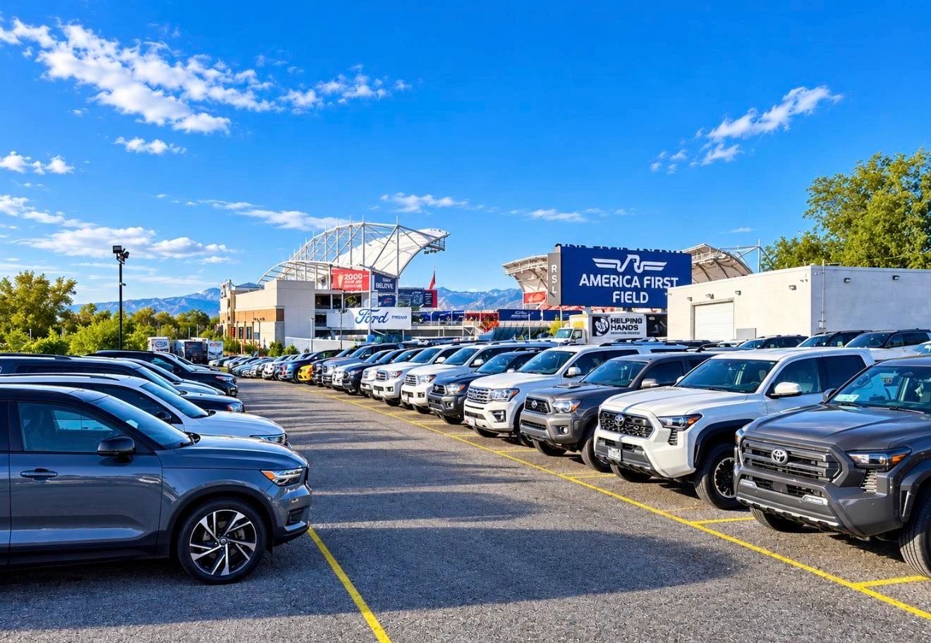 Event parking at Helping Hands Moving and Maids next to America First Field in Sandy, Utah.
