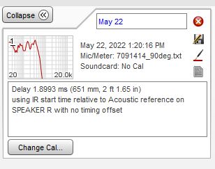 Diagram 12. REW measurement showing subwoofer delay from reference full-range speaker 