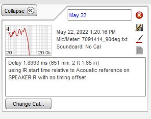 Diagram 12. REW measurement showing subwoofer delay from reference full-range speaker 