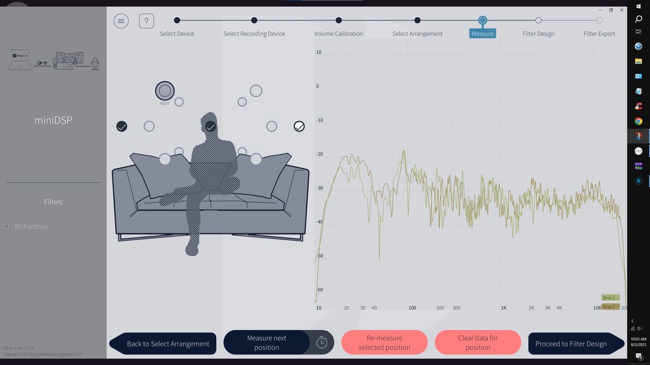 Diagram 13.  Dirac Live microphone placement positions and measurement