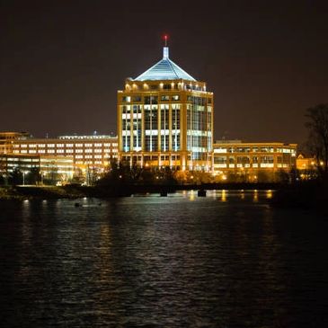 Downtown wausau at night