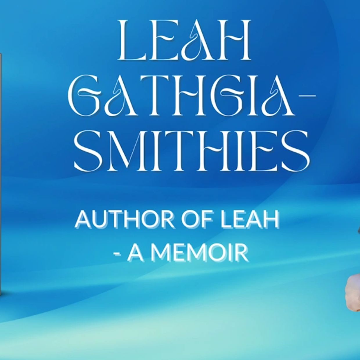 Book author Leah Gathigia-Smithies featured against a blue background.