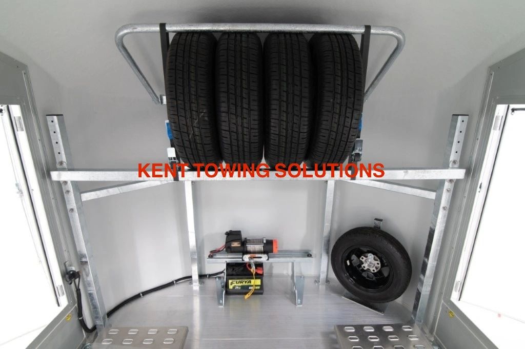 Tyre Rack Option for Debon C1000 and C2000 Enclosed Car Transporter Trailer