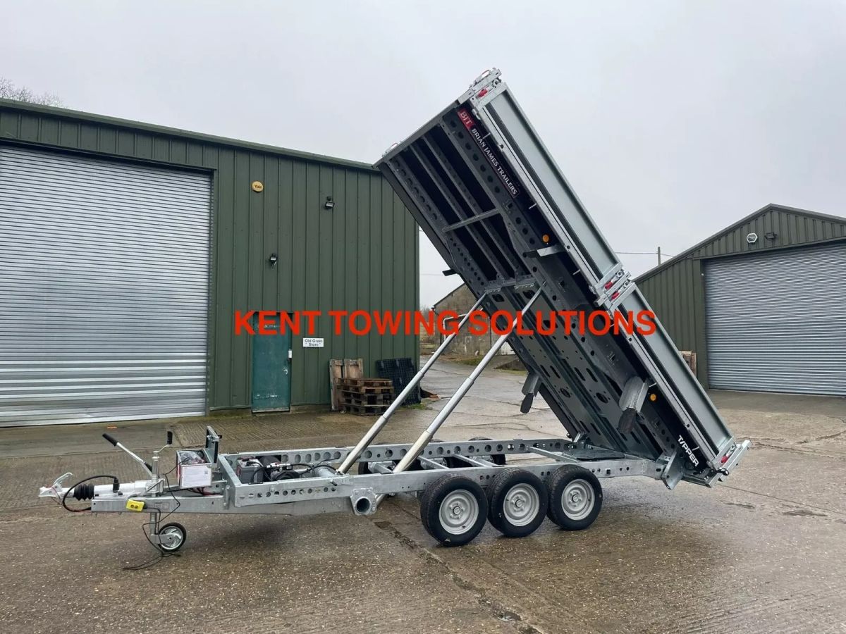 Brian James 4m x 2m Tipper Trailer Tri Axle Double Ram Heavy Duty 3,500kg