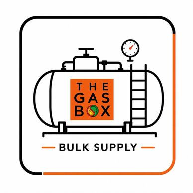 Logo of a gas supply company with a storage tank and gauge.