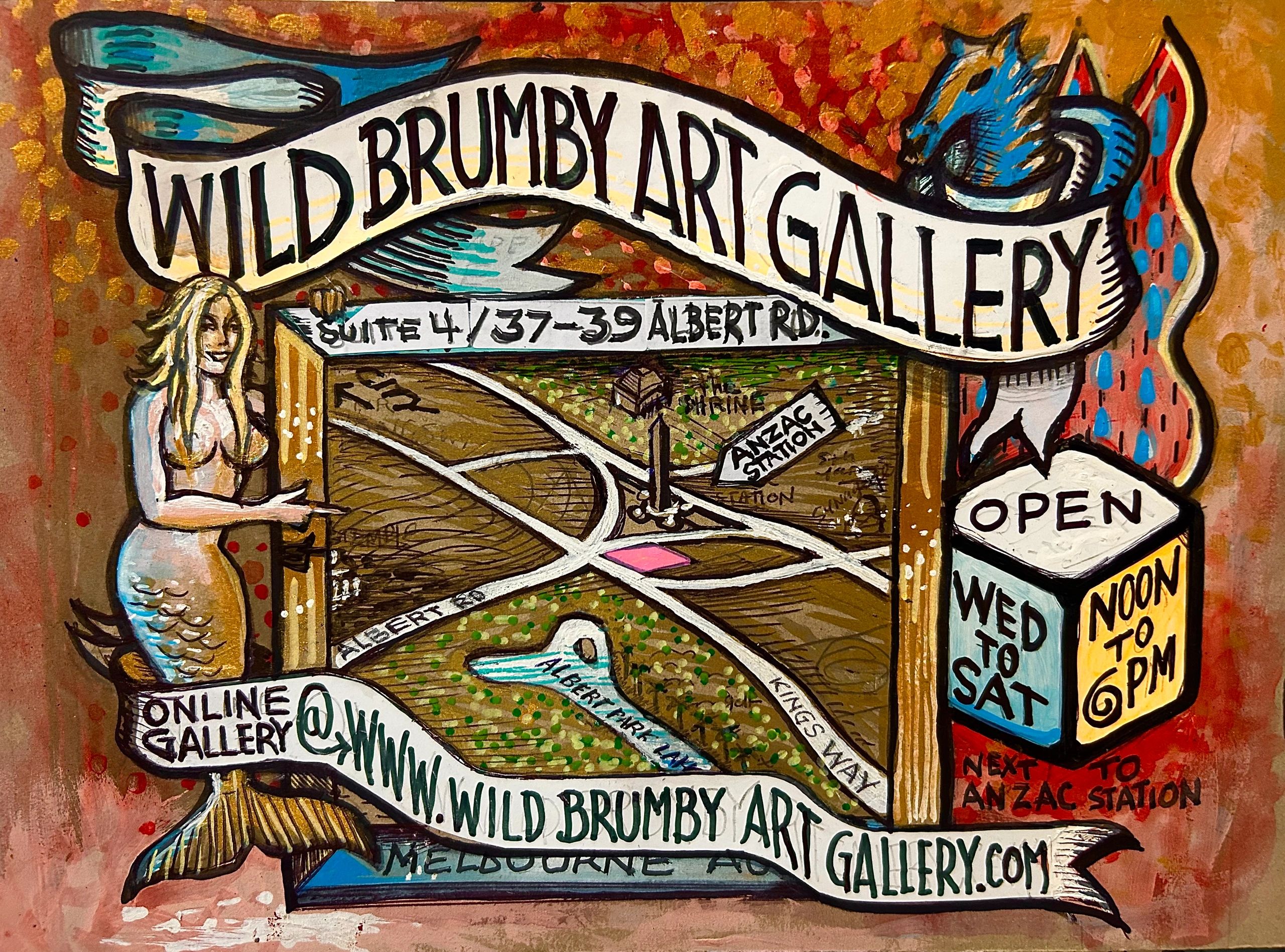 Wild Brumby Art Galleey map
Location business card artwork by Andy J Crowder