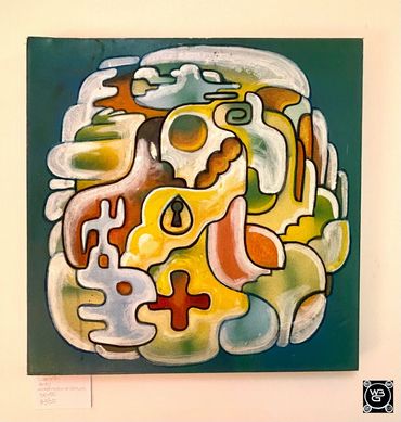 Andy J Crowder mixed media on canvas "Labrinth"