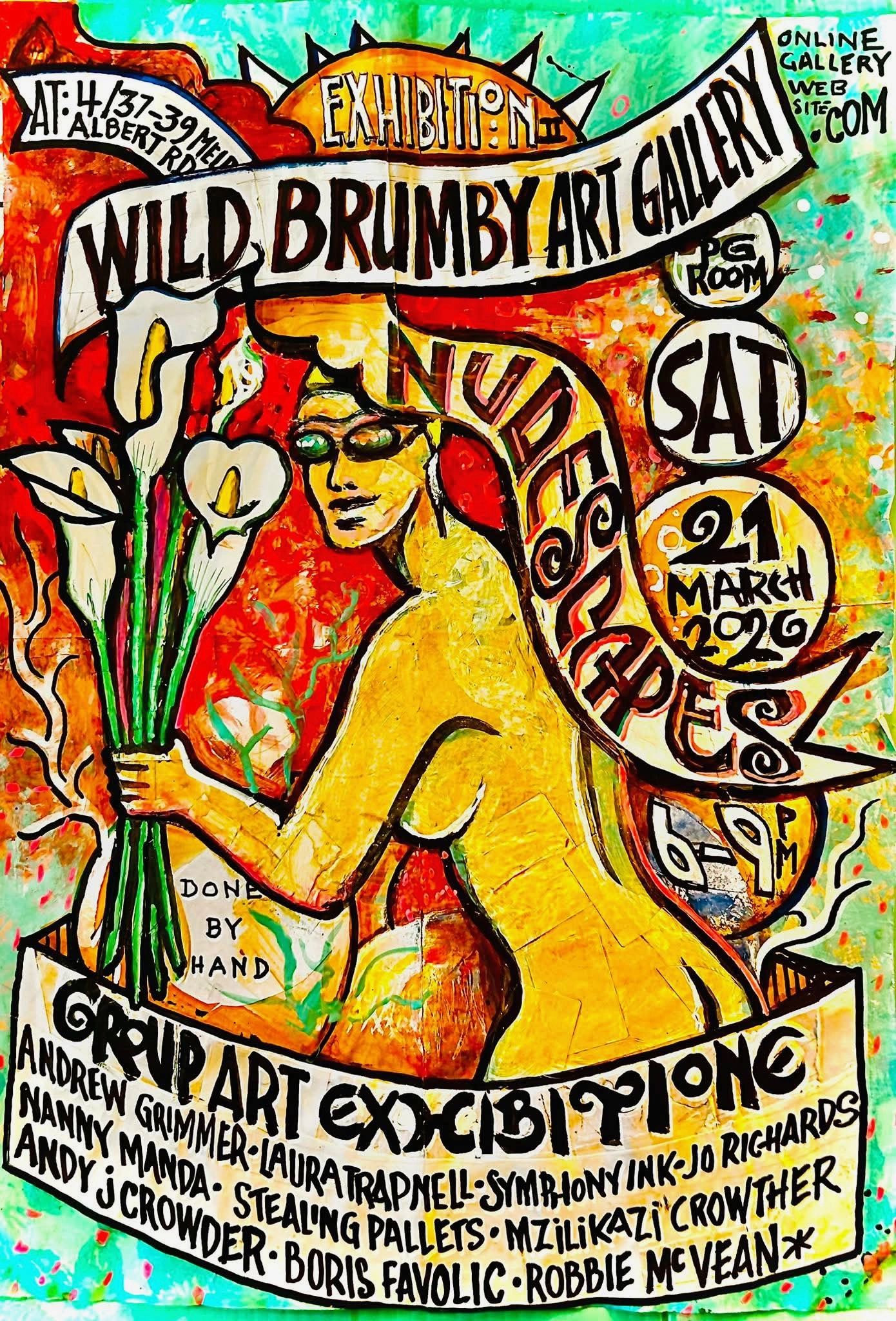 poster for wild brumby art gallery exhibition #2 nudescapes