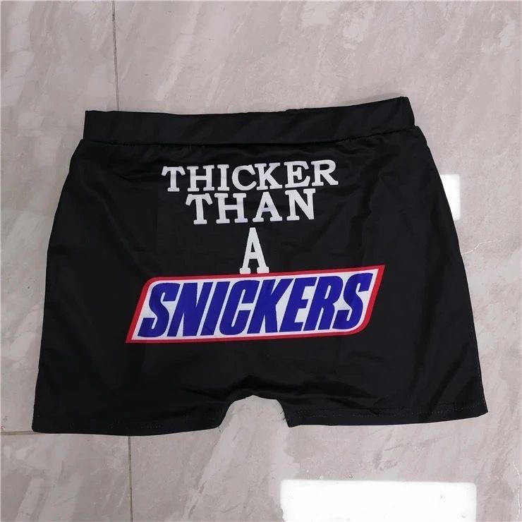 THICKER THAN A SNICKERS” Biker Shorts