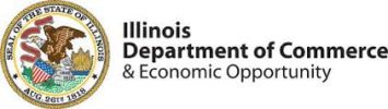Seal and logo of Illinois Department of Commerce.