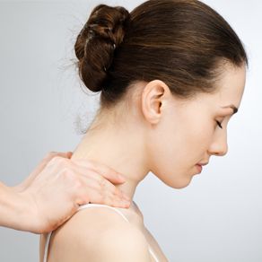 woman getting massage on her neck