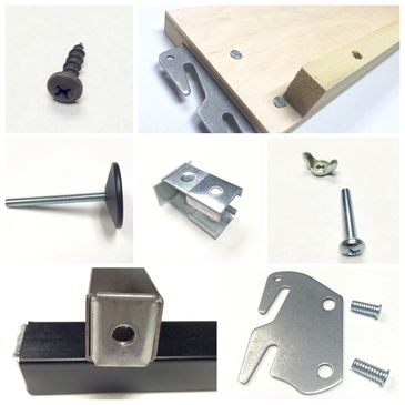 hook bed rails, hooks, screws, bed leg, slat legs, metal bed support
