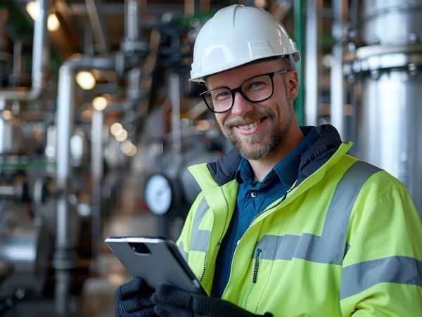 Field engineers inspecting rod pump automation equipment in ND.