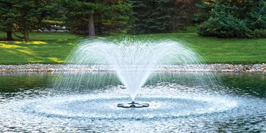 Fountains and aeration are great for any pond. They help suppress weed growth, increase fish health and growth, and improve water quality.