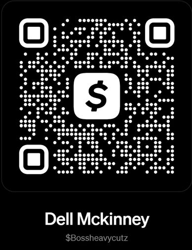 QR code for Dell Mckinney's payment link with username $Bossheavycutz.
