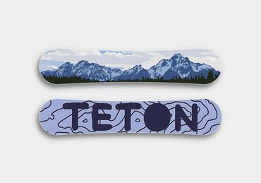 The Tetons snowboard design.