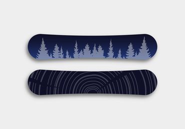Tree and tree ring snowboard design.