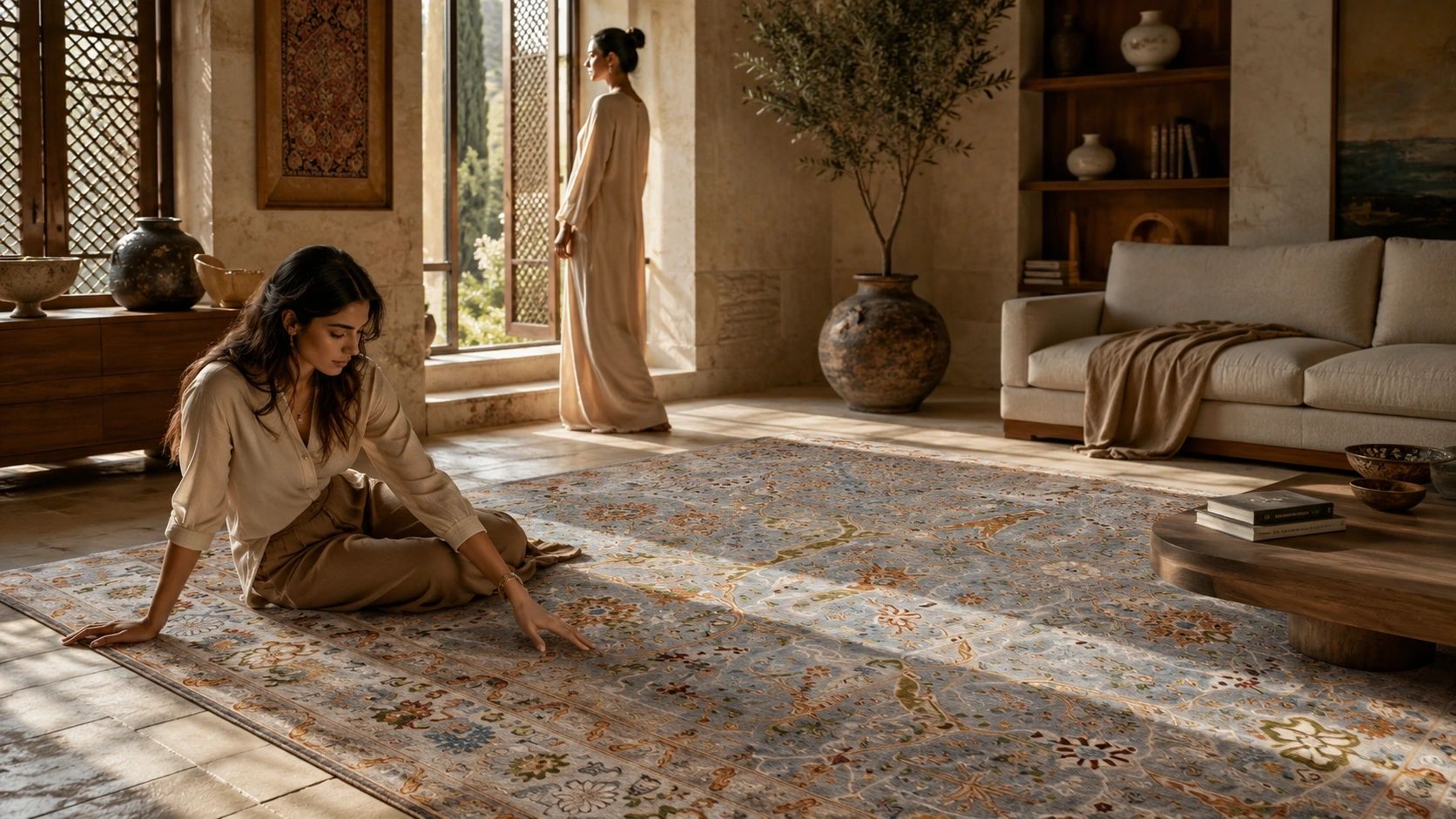 Azure Imperial Garden: A Timeless Persian Rug Masterpiece