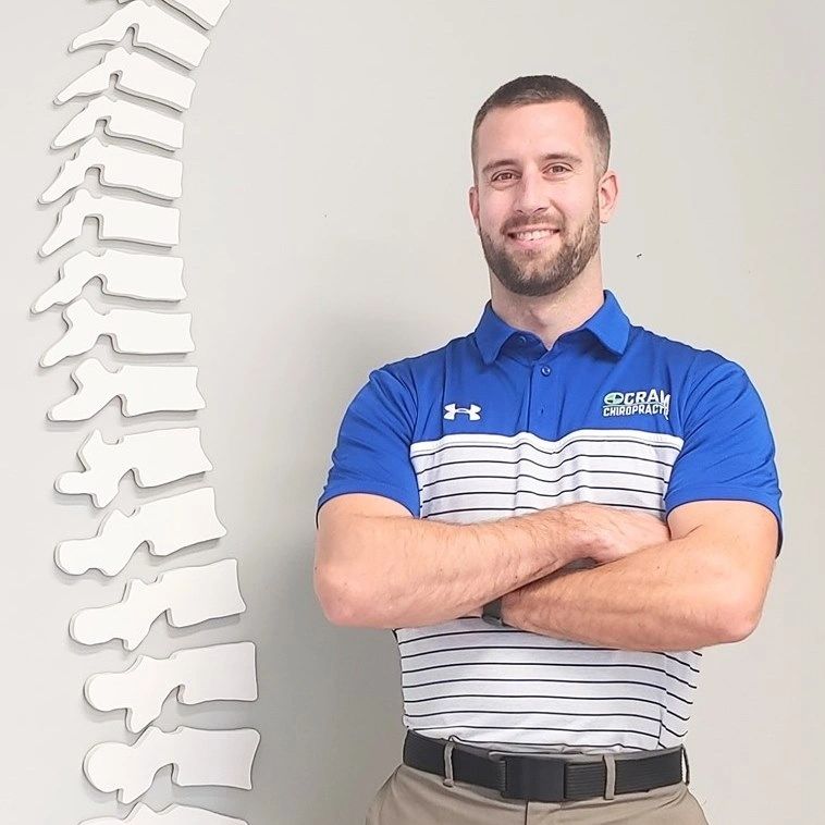 DeWitt chiropractor Jacob Cram helps with back pain, neck pain, sciatica, and numbness.