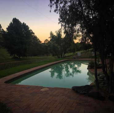 Hidden Haven Barrington Tops swimming pool at sunset