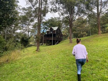 Guest after returning back to Hidden Haven Barrington Tops resort from Rainforest Bushwalk