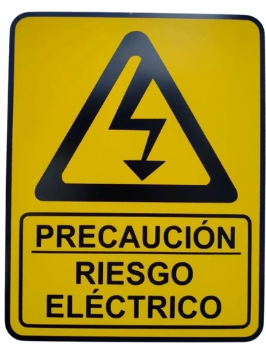 Señalamiento precaución riesgo eléctrico 
