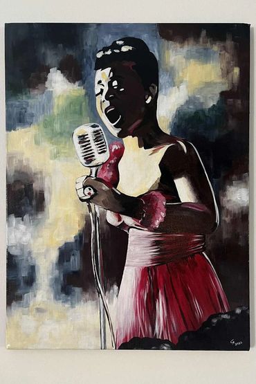 Billie Holiday art - Jazz music art - Canadian artist - oeuvre originale - original work