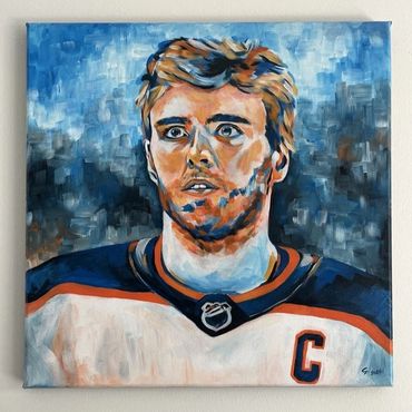 Connor McDavid art - Sports art - NHL Hockey - Inspiration Edmonton Oilers - oeuvre originale