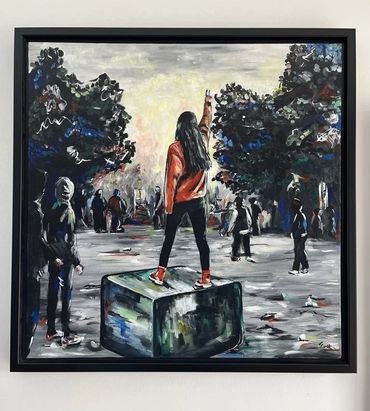 Iran inspiration art - Woman Life Freedom tribute - orginal work - canadian artist - protest art