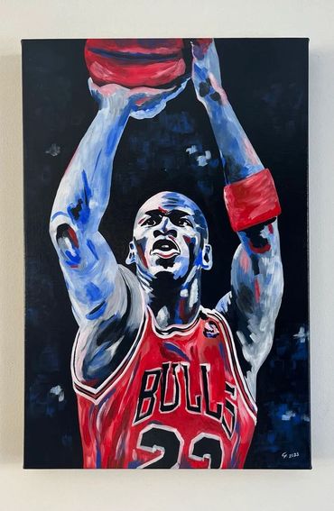 Michael Jordan art - Sports art - NBA Basketball - Inspiration Chicago Bulls - oeuvre originale