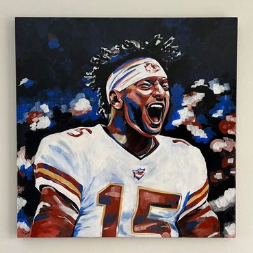 Patrick Mahomes art - Sports art - NFL Football - Inspiration Kansas City Chiefs - oeuvre originale