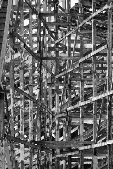 black and white photography,  Gerald Hill photography, Abandoned amusement park,   Joyland, Kansas