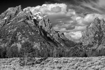 black and white photography,  Gerald Hill photography, grand Tetons, mountains, Wyoming, landscape 