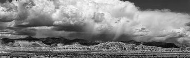 black and white photography,  Gerald Hill photography,  landscape pano, western Colorado, clouds 