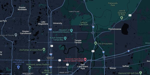 Map of Temple Terrace FL showing main roads professional tree service In Temple Terrace tree service