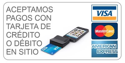 Aceptamos pago con cualquier tarjeta de crédito y débito.