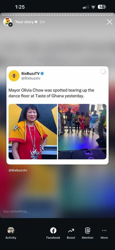 Mayor Olivia Chow dancing at Taste of Ghana event.