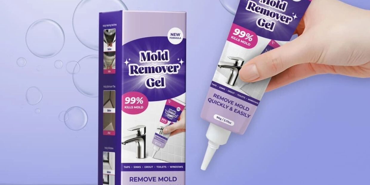 Mold Remover Gel packaging and tube with 99% mold-killing claim.