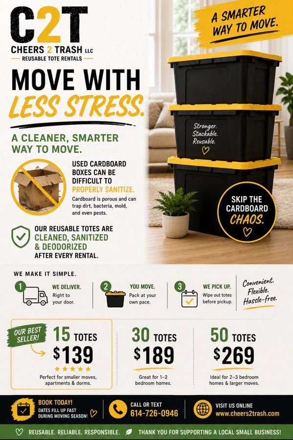 Reusable moving totes offer a cleaner, smarter, and stress-free alternative to cardboard boxes.