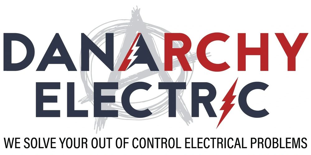 Danarchy Electric logo with a lightning bolt and anarchist symbol.
