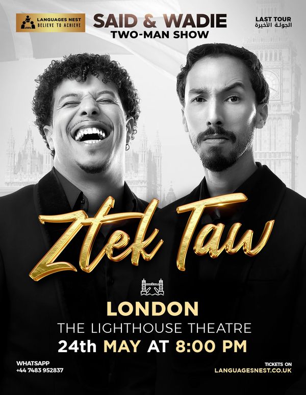 Said and Wadie promote their two-man show "Ztek Taw" in London.