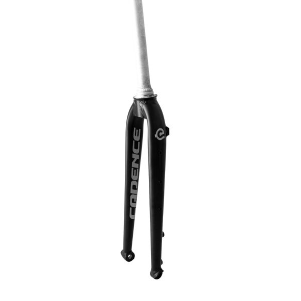 Black bike fork with "Cadence" branding on a white background.