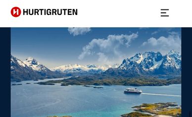 An image promoting trips with the company called Hurtigruten