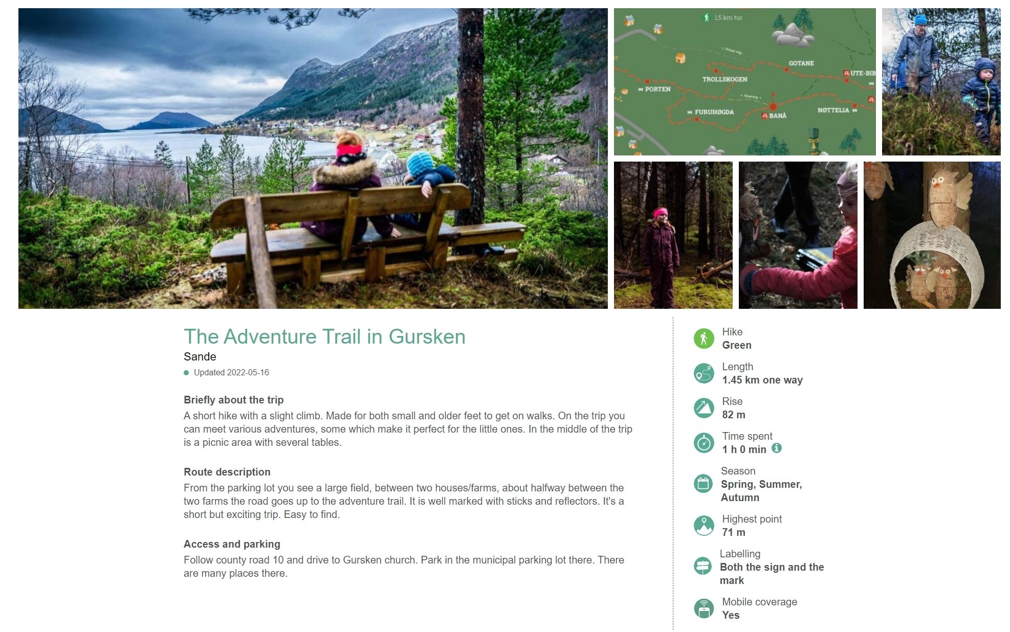 The adventure trail through the forests and fjord landscape of Haugsbygda