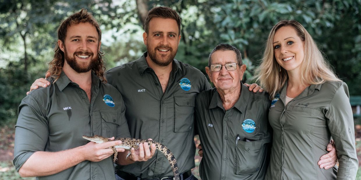 The C.R.O.C. team.
(L-R) Mick Bender, Matt Cornish, Bob Irwin, Amanda French. Croc Qld, C.R.O.C Qld,