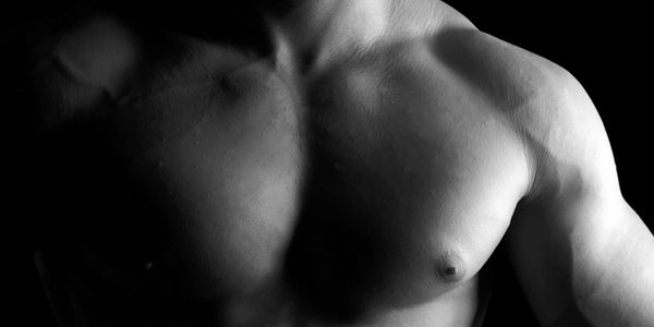 Man representing male chest reduction surgery