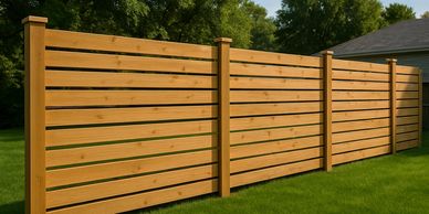 Horizontal slat fence installation Sheboygan 