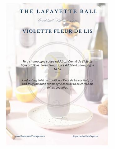 Recipe for Violette Fleur de Lis cocktail with champagne and Crémé de Violette.